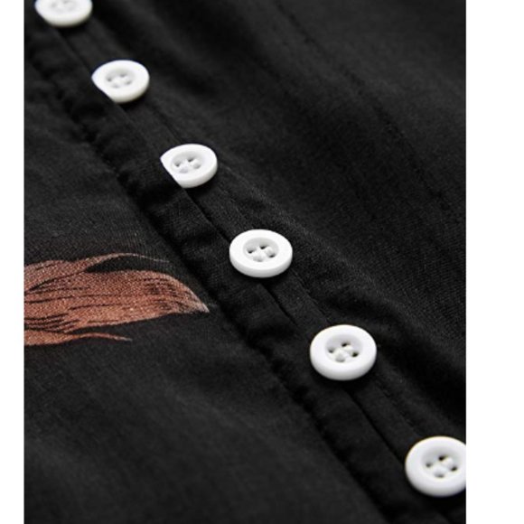 Women Boho ButtonUp Split Floral Print Party Dress - Picture 5 of 7